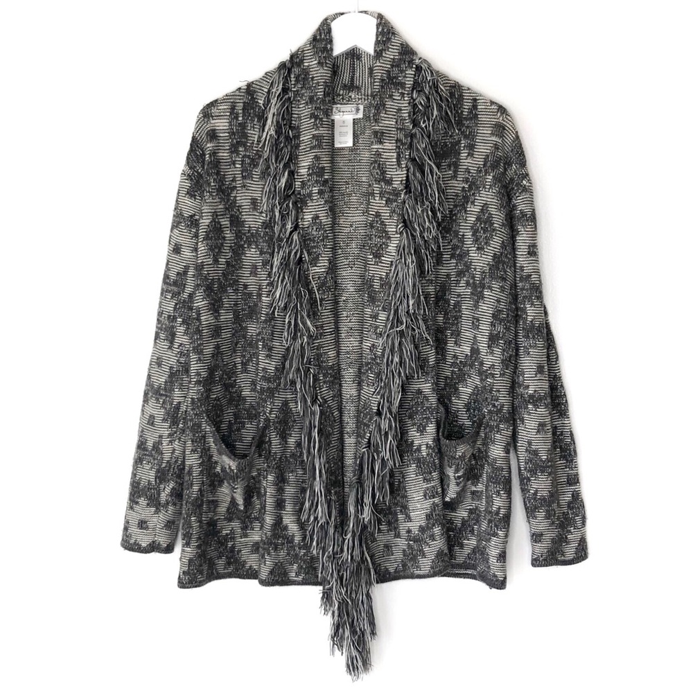 SHYANNE. Aztec print chunky knit cardigan sweater